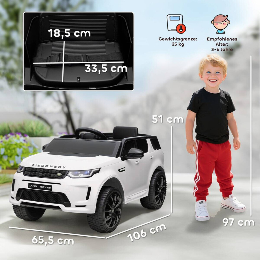 AIYAPLAY Kinder Elektroauto Weiß mit Fernbedienung für 3-6 Jahre - Bild 4