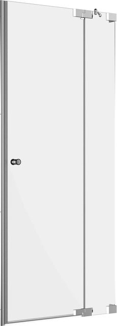 Dusch-Nischentür Brava Tardis Festteil in Chrom und Transparent mit Anschlag Rechts als Sondermaßanfertigung - Bild 1