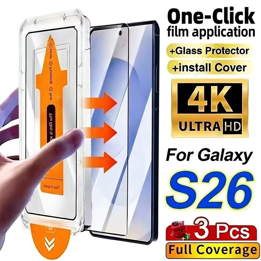 3 Stück Displayschutzfolie aus gehärtetem Glas für Samsung Galaxy S26 Ultra S25 Ultra S24 S23 S22 sowie A56 A55 A36 A35 A26 A52 A07 A17, transparent - Bild 6