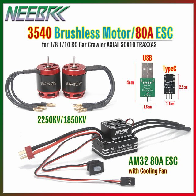NEEBRC Bürstenloser Motor, Metallgehäuse, für 1/8 1/10 RC Auto Crawler - Bild 1