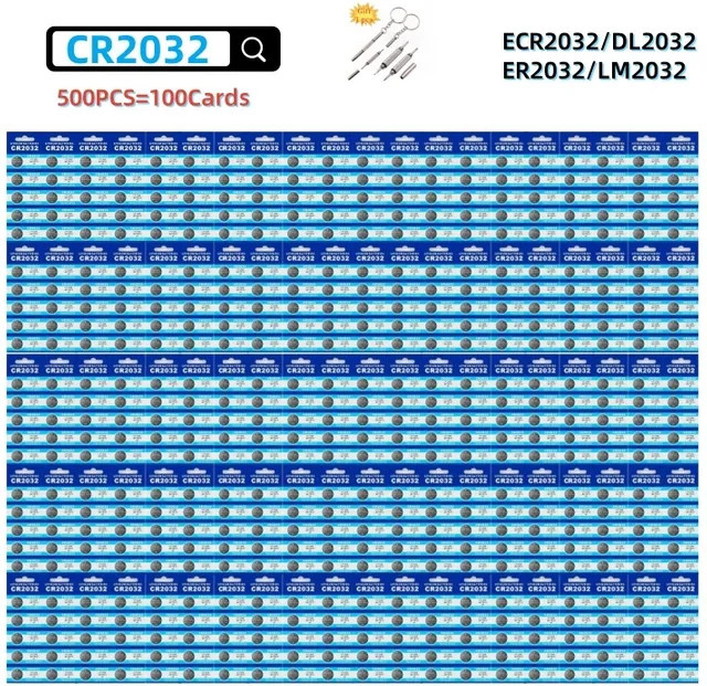 EOENKK CR2032 Knopfzellen 3V Silber für Uhren, Spielzeug und Fernbedienungen - Bild 1