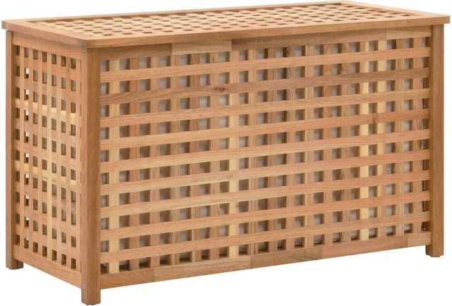 Vidaxl Wäschetruhe aus massivem Nussbaumholz in Braun, B/T/H: 77,5 x 37,5 x 46,5 cm - Bild 1