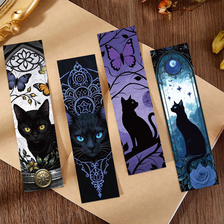 30 Stück Wasserdichte Lesezeichen im Cartoon Gothic Katze Design aus Papier, Mehrfarbig - Bild 2