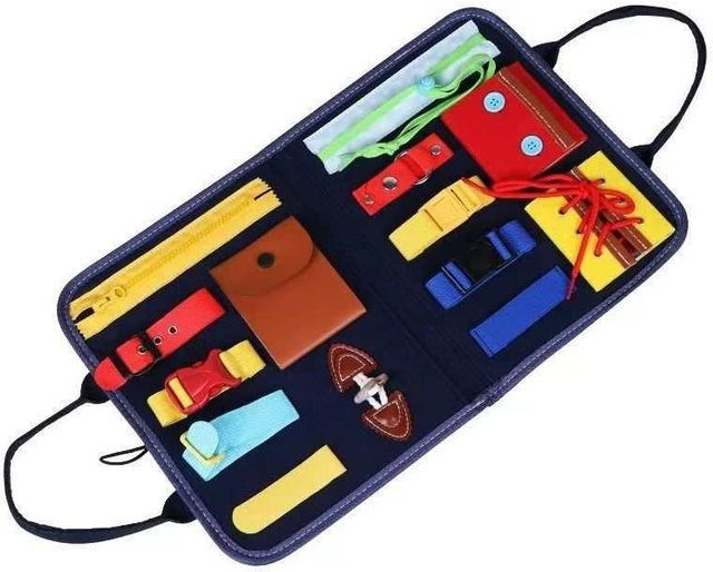 Montessori Busy Board Reise-Sensorikbuch, Lernaktivitäten, ab 14 Jahre - Bild 1