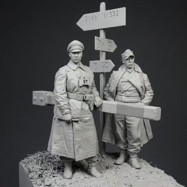 BAANFU Harzfiguren-Montagemodellbausatz, Militär, 2-teiliges Set, Maßstab 1:35 - Bild 1