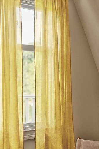Jotex LAYER Multifunktionsgardine im 2er-Pack, Gelb, Semi-transparent, Breite: 140 cm - Bild 1