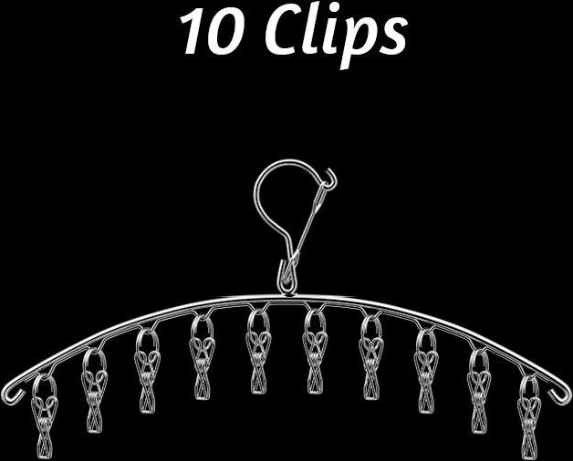 Wäscheständer aus Edelstahl mit 6 bis 20 Clips von Yiran Furniture in Silber zum Trocknen von Socken und Unterwäsche - Bild 1