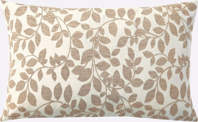 Kissenhülle Heine in Beige mit floralem Blätter-Design, rechteckig, aus Polyester und Polyacryl - Bild 1
