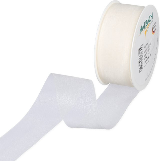 Halbach Organzaband Creme Breite: 4,0 cm, Länge: 5 m - Bild 1