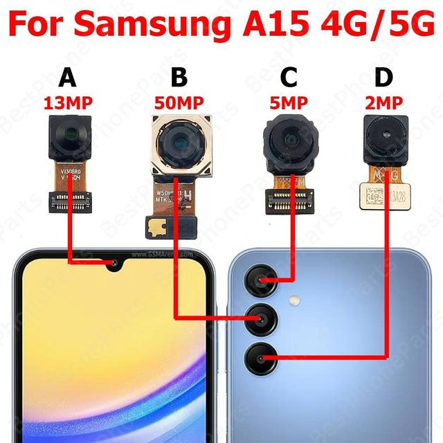 Samsung Kamera Modul für A15 4G und 5G Modelle A155 A156 mit Front- und Rückkamera in Schwarz - Bild 1