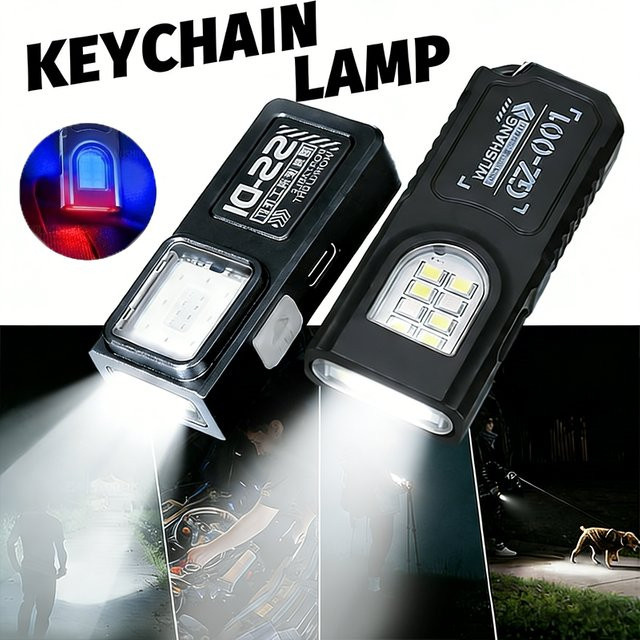 KDULIT Mini Wiederaufladbare Taschenlampe mit Magnet und Clip, Wasserdichte Taschenfackel in Schwarz für Outdoor, Camping und Notfälle - Bild 1