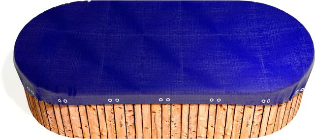 GRASEKAMP Abdeckplane für ovalen Pool in Blau/Schwarz B: 600 cm, T: 400 cm - Bild 1