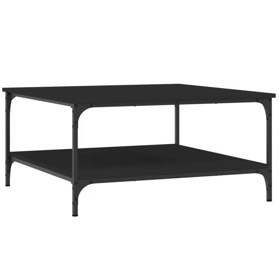 vidaXL Couchtisch Schwarz aus Holzwerkstoff und Eisen, B/T/H: 80 x 80 x 40 cm - Bild 2