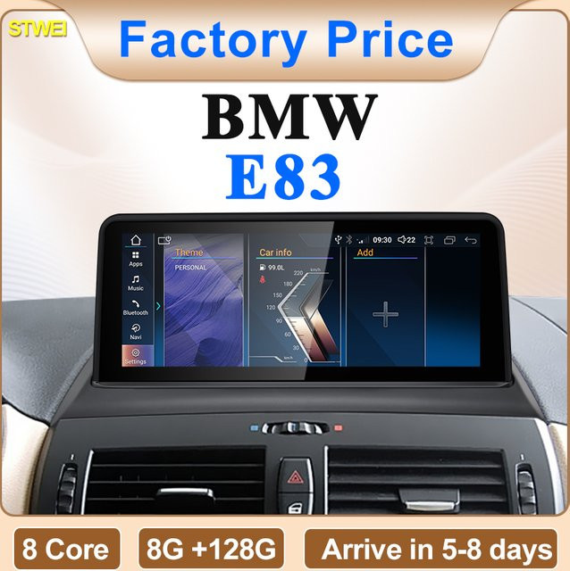 STWEI Android Auto Video Player mit GPS und Wireless CarPlay für BMW X3 E83, Schwarz - Bild 1