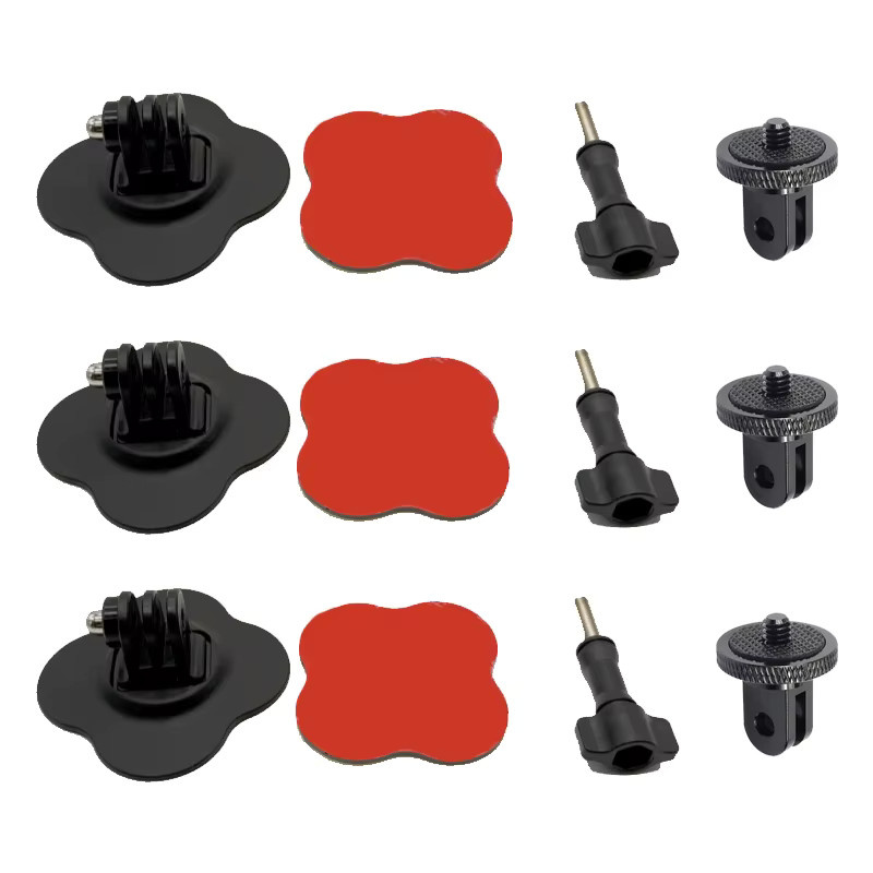 SZKOSTON Universelle flexible Helmhalterung mit gebogener und flacher Klebebasis für GoPro und Insta360 in Schwarz - Bild 5
