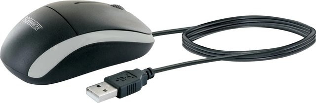 Schwaiger Optische Maus mit USB-A Anschluss in Schwarz und Grau - Bild 1