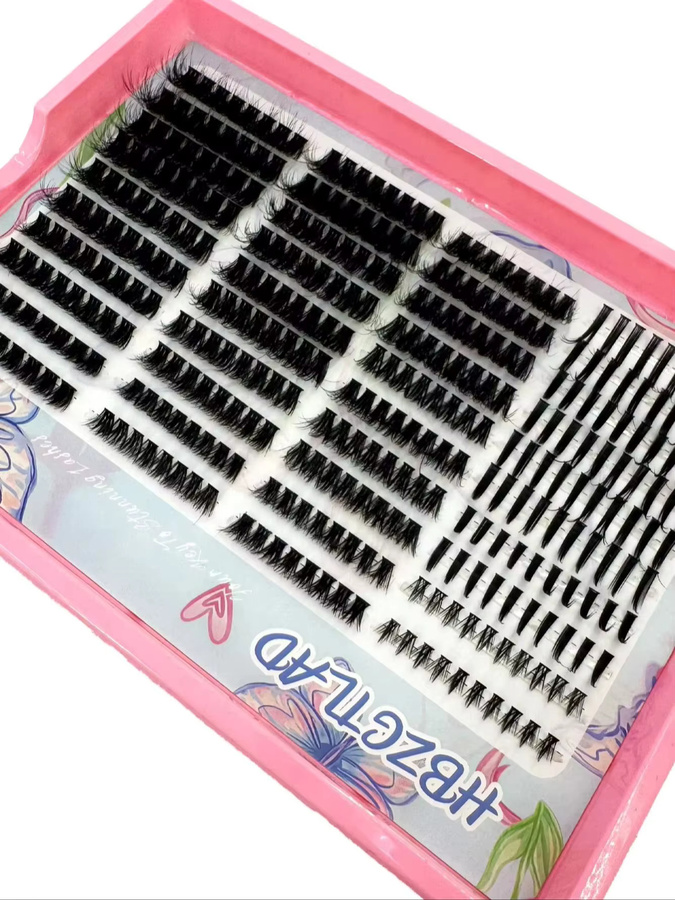 AMSDCN Wimpern-Set, 40-reihig, Schwarz, Natürlich, Unisex - Bild 6