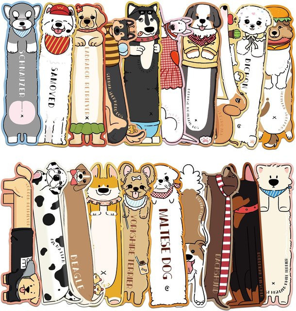 30 Stück Lesezeichen im Lesehund-Design von Rui Di, bunte Papier-Lesezeichen für Schüler und zur Dekoration - Bild 1