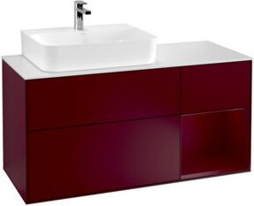 V&B Waschtischunterschrank Finion mit LED-Beleuchtung und Regalelement in Weiß, Breite: 120 cm - Bild 1