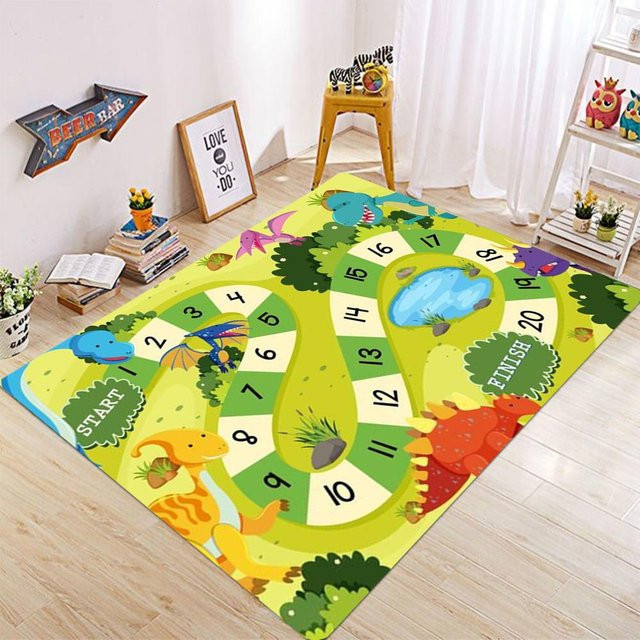Wucifang Jewelry Leiter-Schlangen-Teppich bunt, weiche Spielmatte aus Polyester für Kinderzimmer, Wohnzimmer oder Schlafzimmer, rutschfest und waschbar, B/L: 50 x 80 cm - Bild 1
