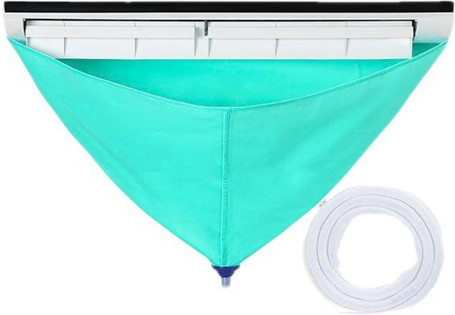 OutsideWorld Split Klimaanlage Waschsack AC Staubreinigung Schutzhülle mit Ablauföffnung in Blue und Turquoise - Bild 1