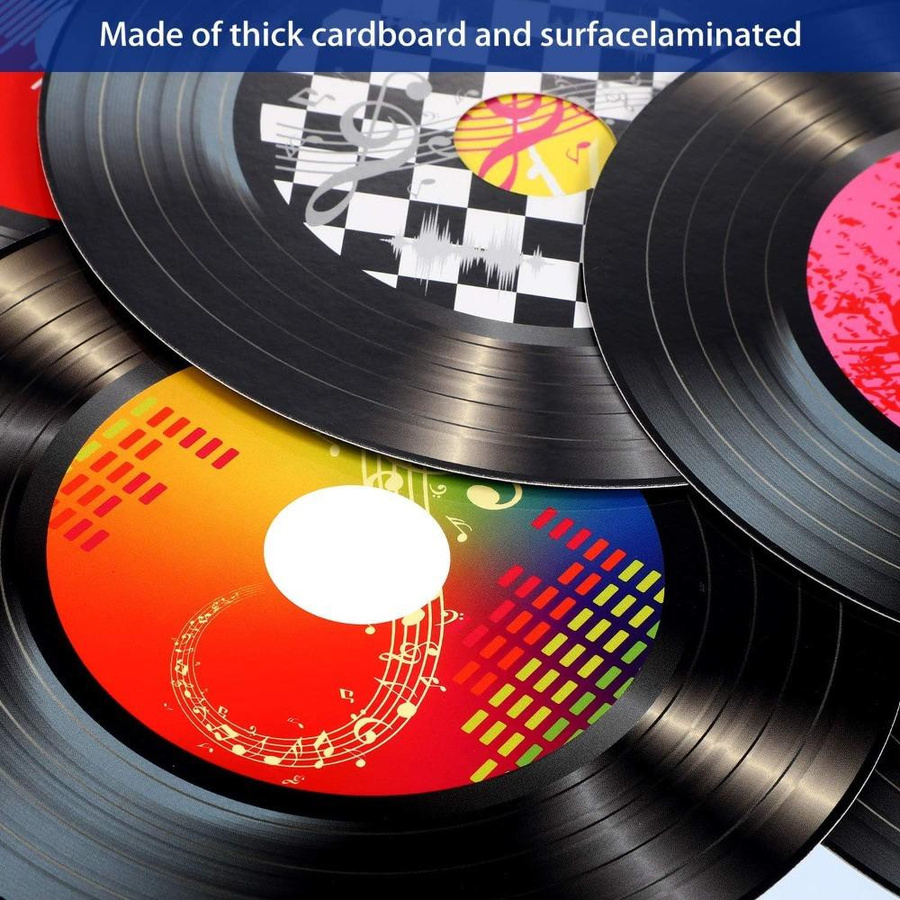 WTEMPO 35er Set Vinyl Schallplatten Wanddekoration für Rock and Roll Musik Partys, 14,2 cm, Mehrfarbig - Bild 6