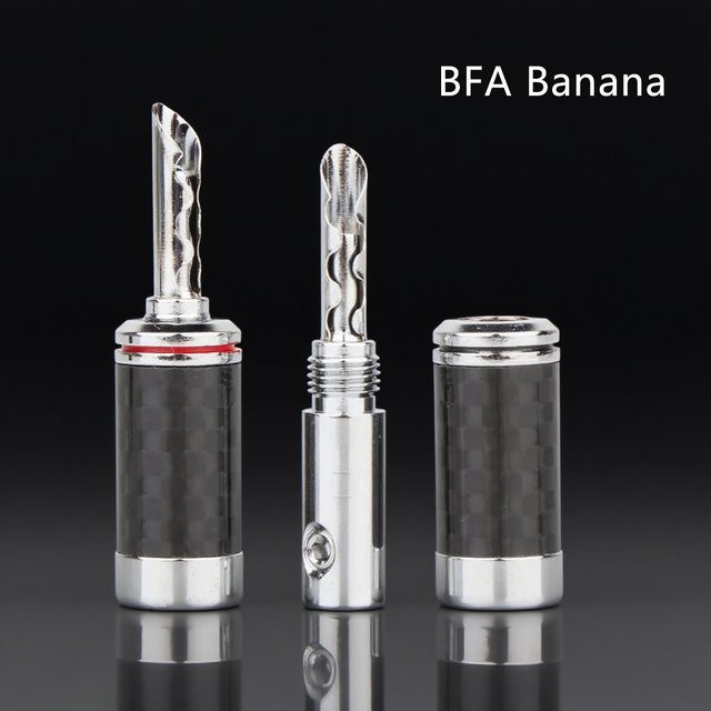 Preffair BFA Bananenstecker Lautsprecherkabel aus Kohlefaser in Schwarz oder Weiß - Bild 1