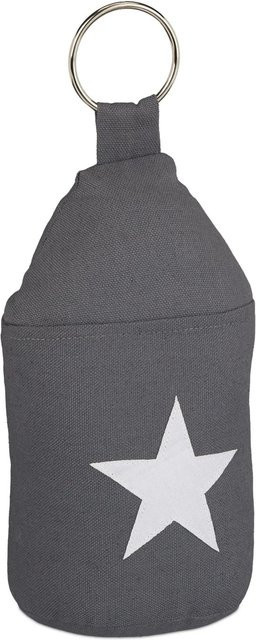 Relaxdays Türstopper Stern aus Baumwolle und Metall in Dunkelgrau mit Griff, B/H: 23 x 11 cm - Bild 1
