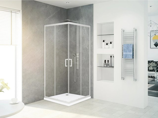 baliv Duschkabine DUK-90.40E in Chrom und Silber mit transparenten Elementen, B/T: 90 x 90 cm