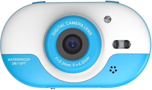 TOMTOP JMS Kinder Digitalkamera, Wasserdicht, Doppelkamera, 2,4 Zoll IPS HD, Blau - Bild 1