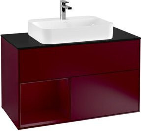 V&B Finion Waschtischunterschrank mit integrierter Beleuchtung und Regalfach, Wandmontage, Glänzend, Breite: 100 cm - Bild 1