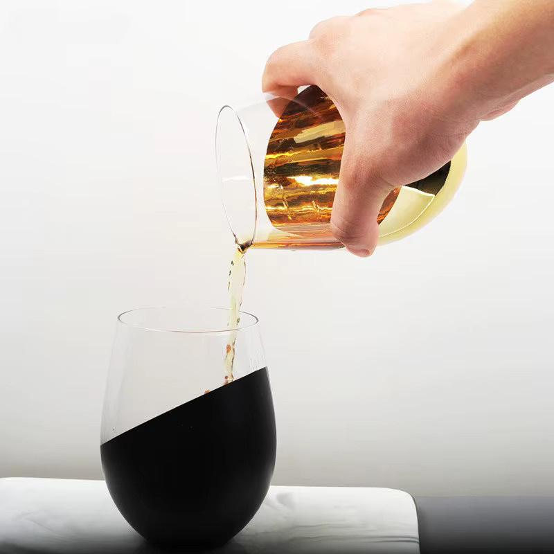 Moderne Tumbler-Gläser aus bleifreiem Kristall in Gold, unzerbrechliche stiellose Weingläser - Bild 3