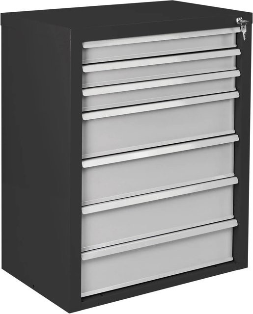 PROREGAL Schubladenschrank Kobra mit 7 Schubladen in Anthrazitgrau und Lichtgrau, H x B x T: 90 x 70 x 43,5 cm - Bild 1