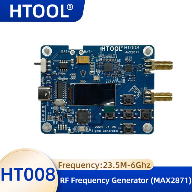 HTOOL HT008 MAX2871 HF-Modul Signalquelle 23,5–6000 MHz mit serieller Steuerung und -25 dB Leistungsregelung in Blau - Bild 1