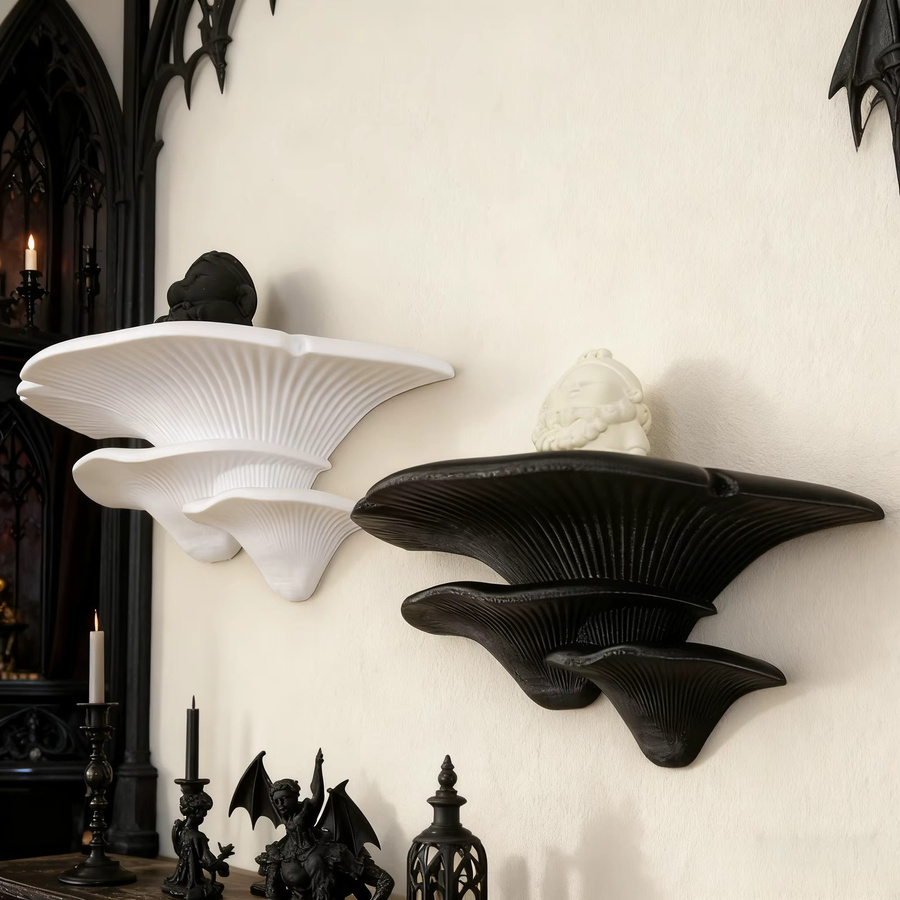 Wandregal in Pilzform im Gothic-Stil für deine Dekoration in Schwarz oder Weiß - Bild 2