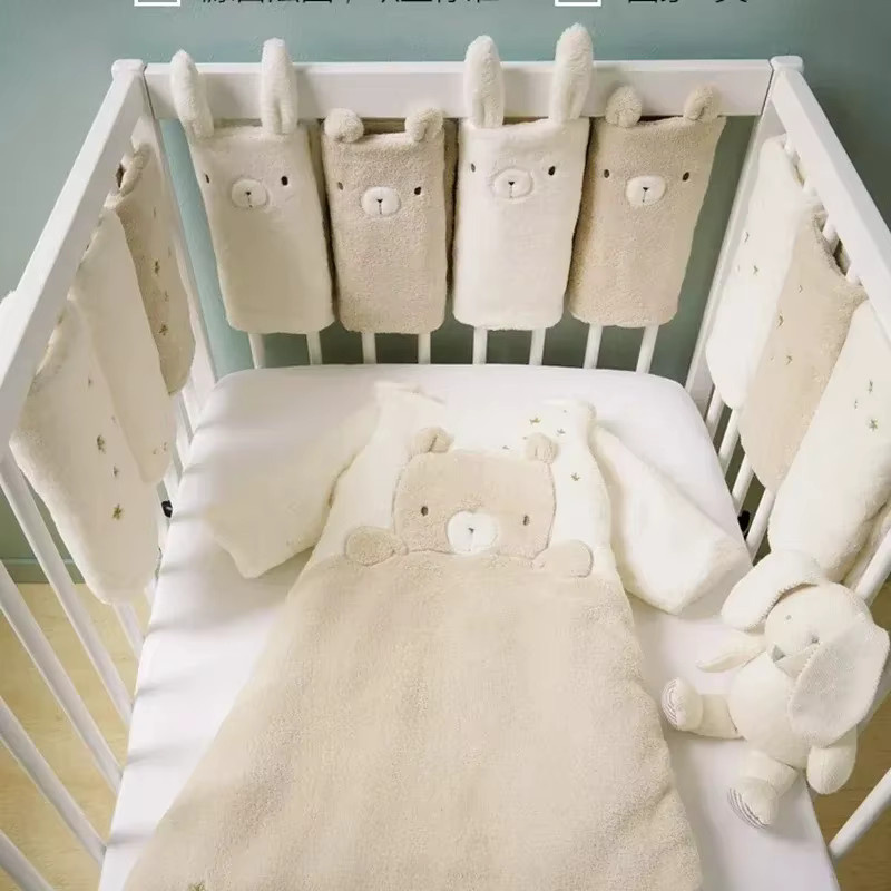 10er Set Babybett Stoßstangen Schutzhülle Anti-Kollisions-Barriere aus weichem Stoff für dein Babybett - Bild 2