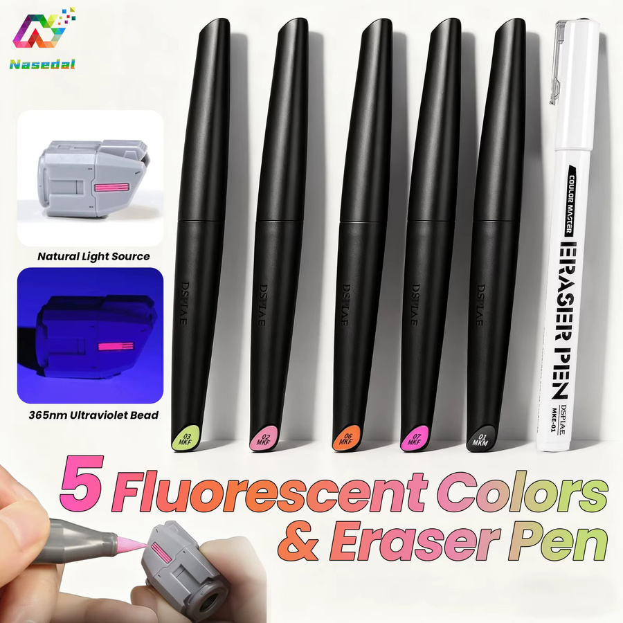 DSPIAE Wasserbasierte Acrylmarker-Set mit weicher Spitze, Grundfarben und fluoreszierende Metallic-Farben für Gunpla-Malerei und Hobby-DIY, Mehrfarbig - Bild 2