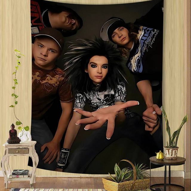 Tokio Hotel Wandteppich Wandbehang mit Grafik-Aufdruck, B/H: 125 x 150 cm - Bild 1