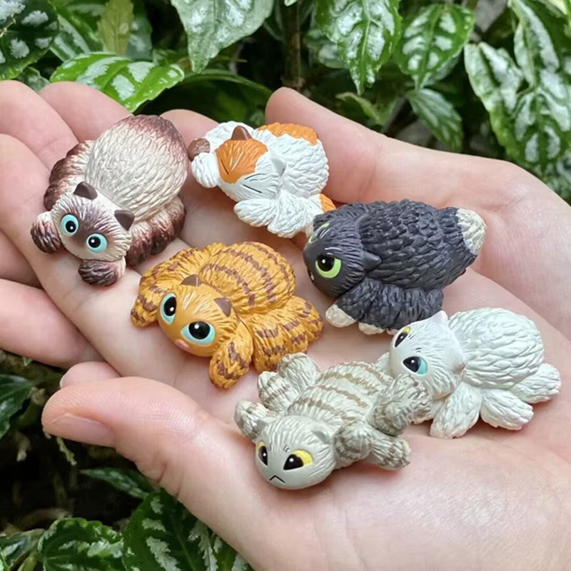 Bandai Gashapon Kapsel Spielzeug Figur, siamesische Katze Spinne, Miniatur Tier Figur, Kunststoff, Bunt / Mehrfarbig - Bild 2