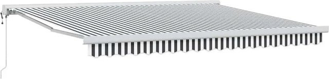 vidaXL Markise einziehbar aus Aluminium und Polyester, Anthrazit und Weiß, B: 400 cm, T: 300 cm - Bild 1