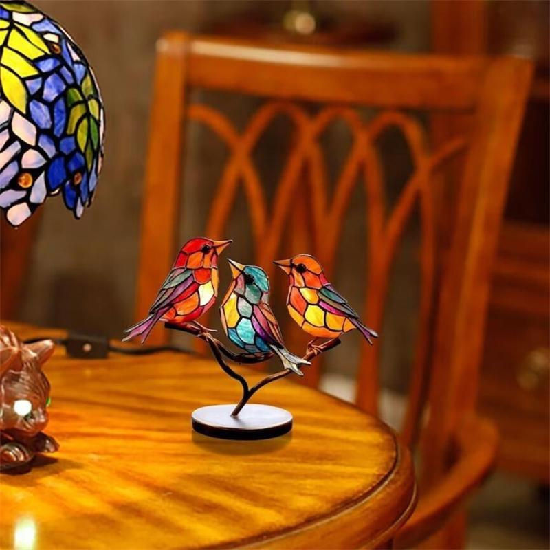 Yuyongzhi Acryl-Vögel Dekorationsornamente in Mehrfarbig, Abstrakte Vogelgruppe aus Kunstharz und Glas für Home-Office-Dekorationen - Bild 9