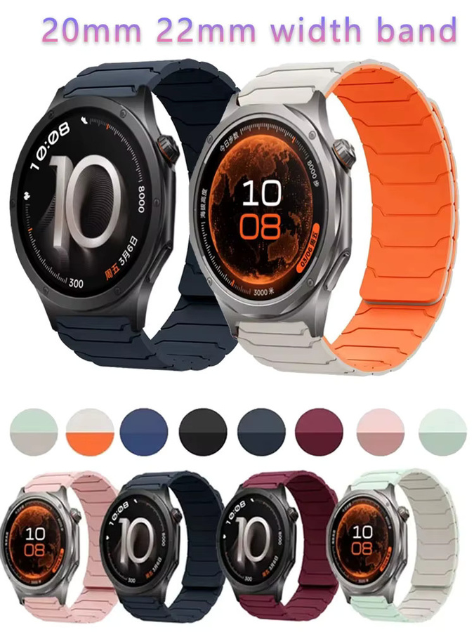 OnePlus Uhrenarmband Silikon, 20 mm, 22 mm, Schwarz, Unisex - Bild 6