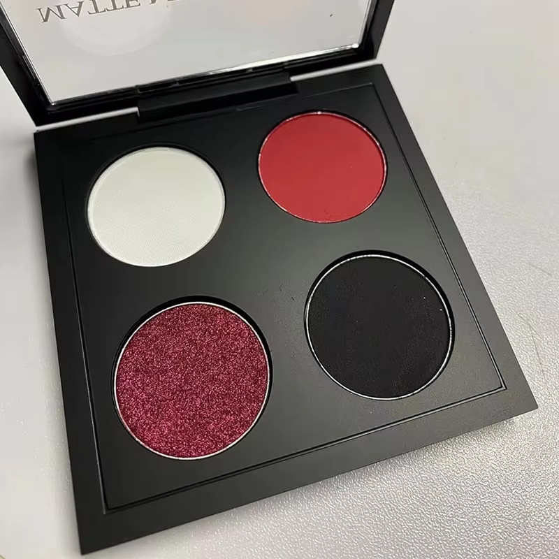 Afflano Lidschatten-Palette, Schwarz, Rot, matt, glitzernd, metallisch - Bild 4