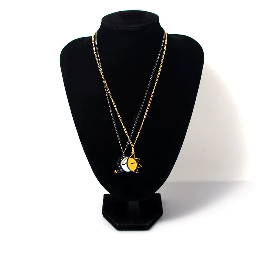 YUMEI Halskette Sonne und Mond, Bicolor, Unisex - Bild 2