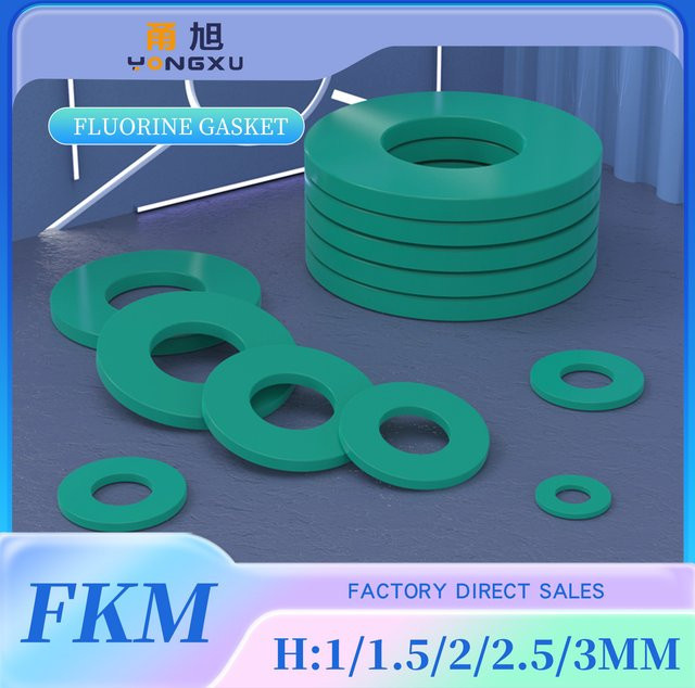 YONGXU Flachdichtung aus Fluorkautschuk in Grün, verschleißfester Lagerscheibenring mit Innendurchmesser M2-M42 mm und verschiedenen Stärken von 1 bis 3 mm - Bild 1