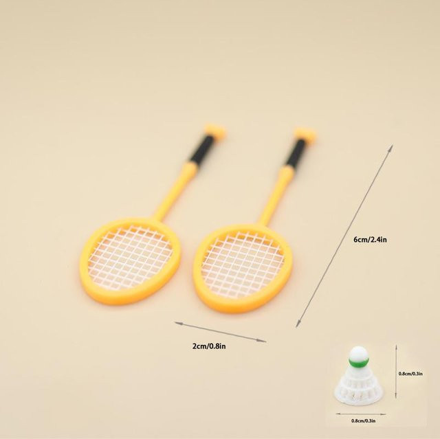 Binchi Badminton Schläger Set, 1:12 Puppenhaus Miniatur, ab 6 Jahren - Bild 1