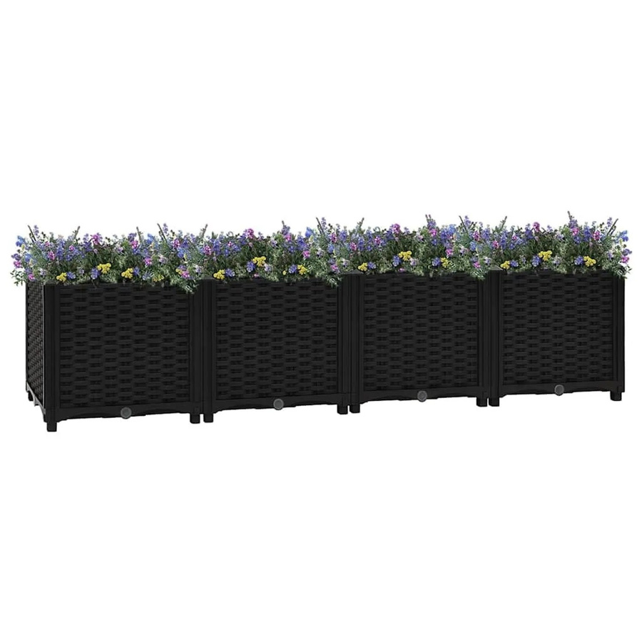 Furnicato Hochbeet aus Polypropylen in Schwarz, B/T/H: 160 x 40 x 38 cm - Bild 2