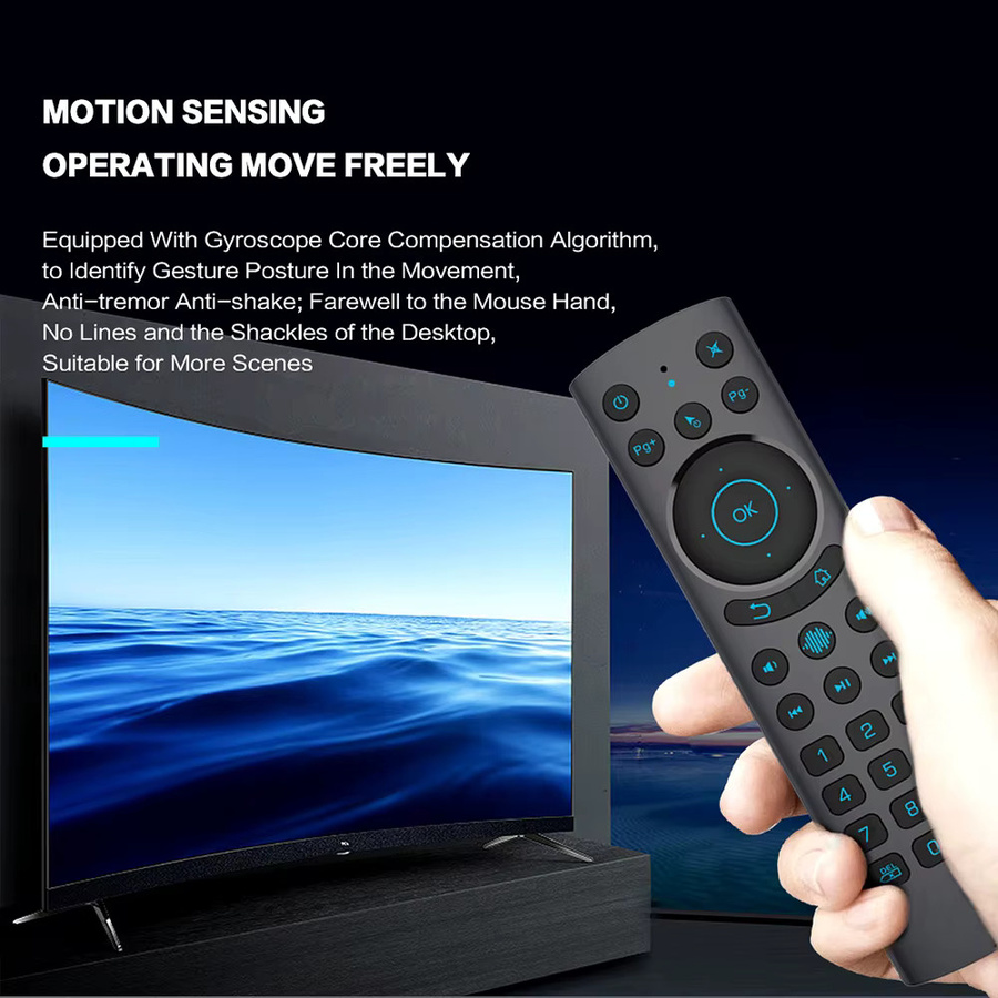 KEBIDUMEI G20S PRO Air Mouse mit Hintergrundbeleuchtung, 2,4G und Bluetooth, kabellose Gyroskop-Smart-Fernbedienung mit Sprachsteuerung und IR-Lernfunktion für Android TV, Schwarz - Bild 3