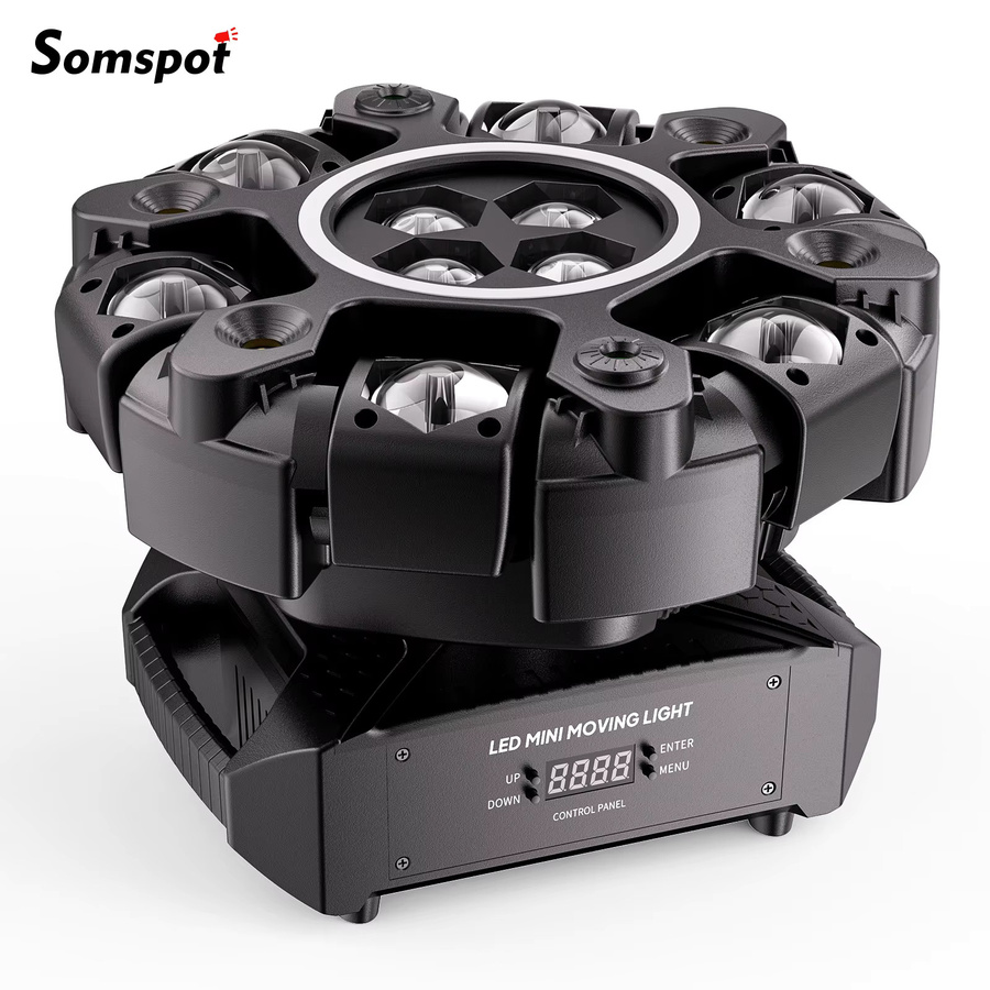 Somspot 150W 6-Arm LED Moving Head Light RGBW Matrix Beam Projection Laser Strobe Effekt, Schwarz, Professionelle DMX512 Bühneneffektbeleuchtung - Bild 9