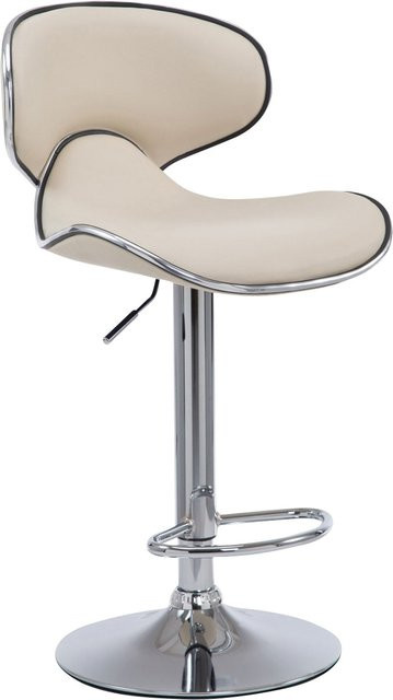 TPFLiving Barhocker Las Palmas in Creme mit Kunstleder und Metallgestell in Chromoptik - Bild 1